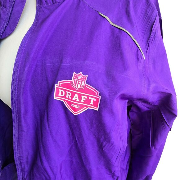Mens Purple NFL Draft 2022 Lightweight Jacket Large Water Resistant JJ3859 - Picture 12 of 12